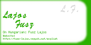 lajos fusz business card